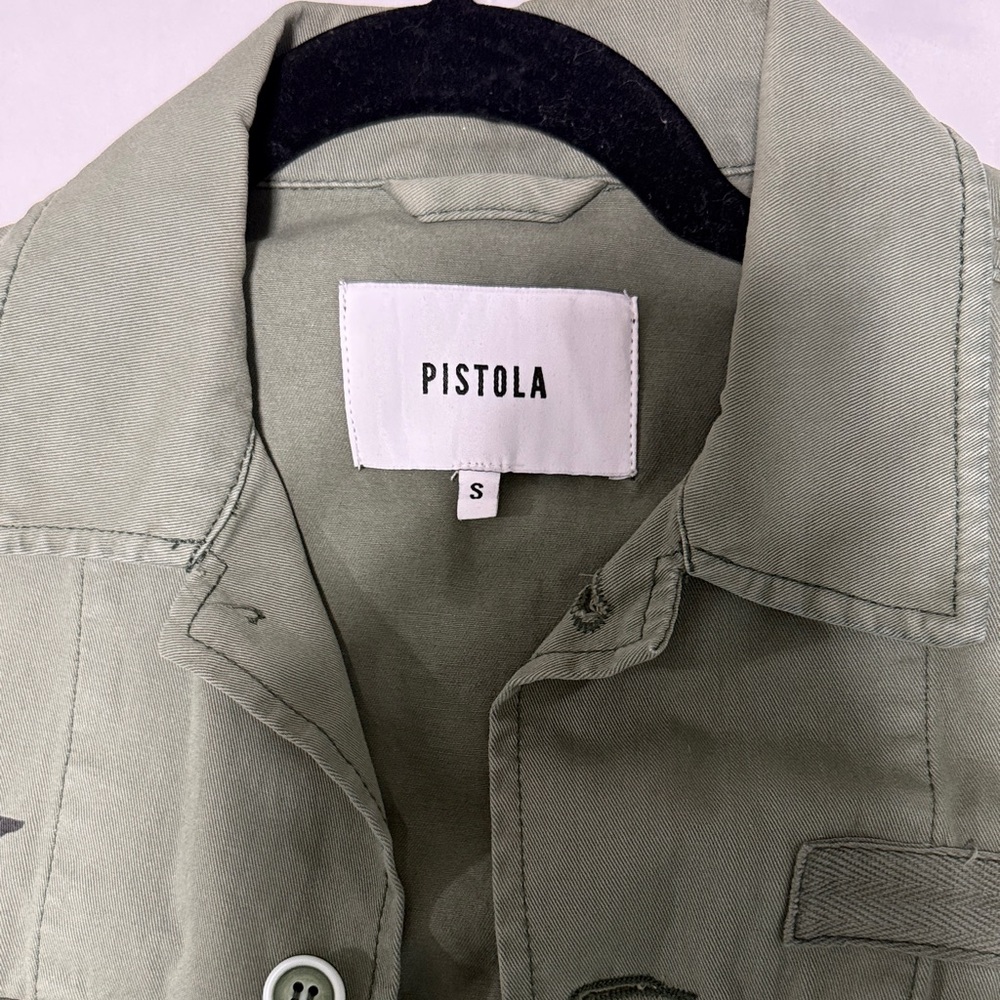 pistola olive green star-print utility jacket - Picture 2 of 6